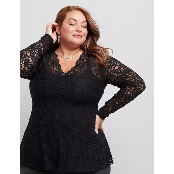 Elegant Black Lace Women's Top - Picture 9 of 12